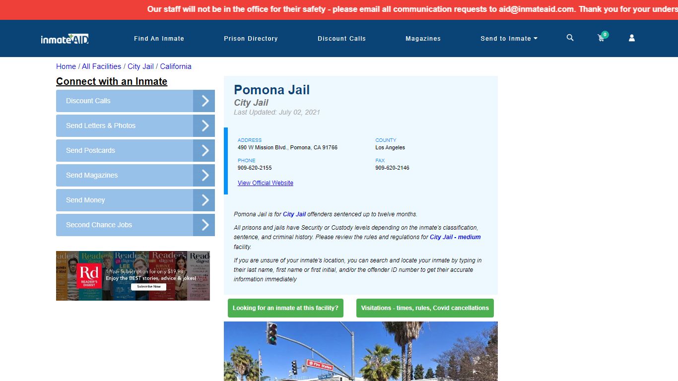 Pomona Jail | Inmate Locator